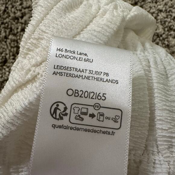 Anthropologie white ruched strapless top size M - Picture 6 of 8